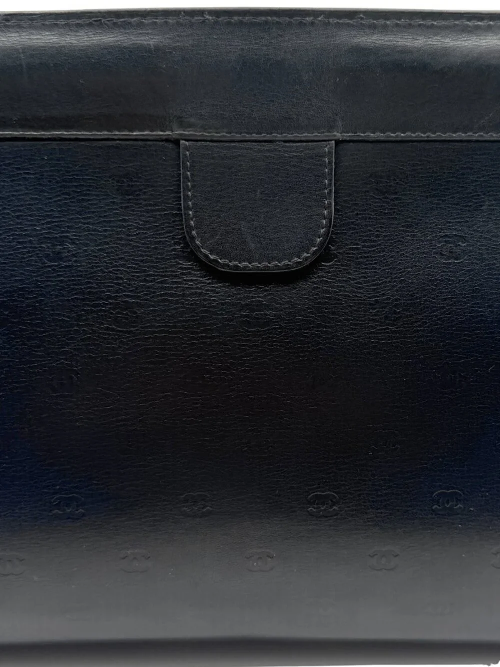 Vintage CHANEL Lambskin Leather Clutch with Mini Embossed CC Logos